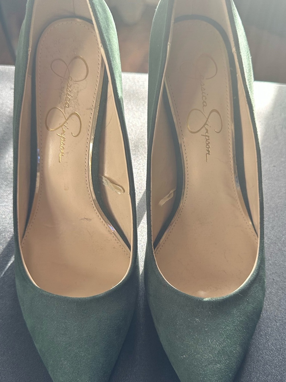 Jessica Simpson Forest Green Pointed Toe Pumps